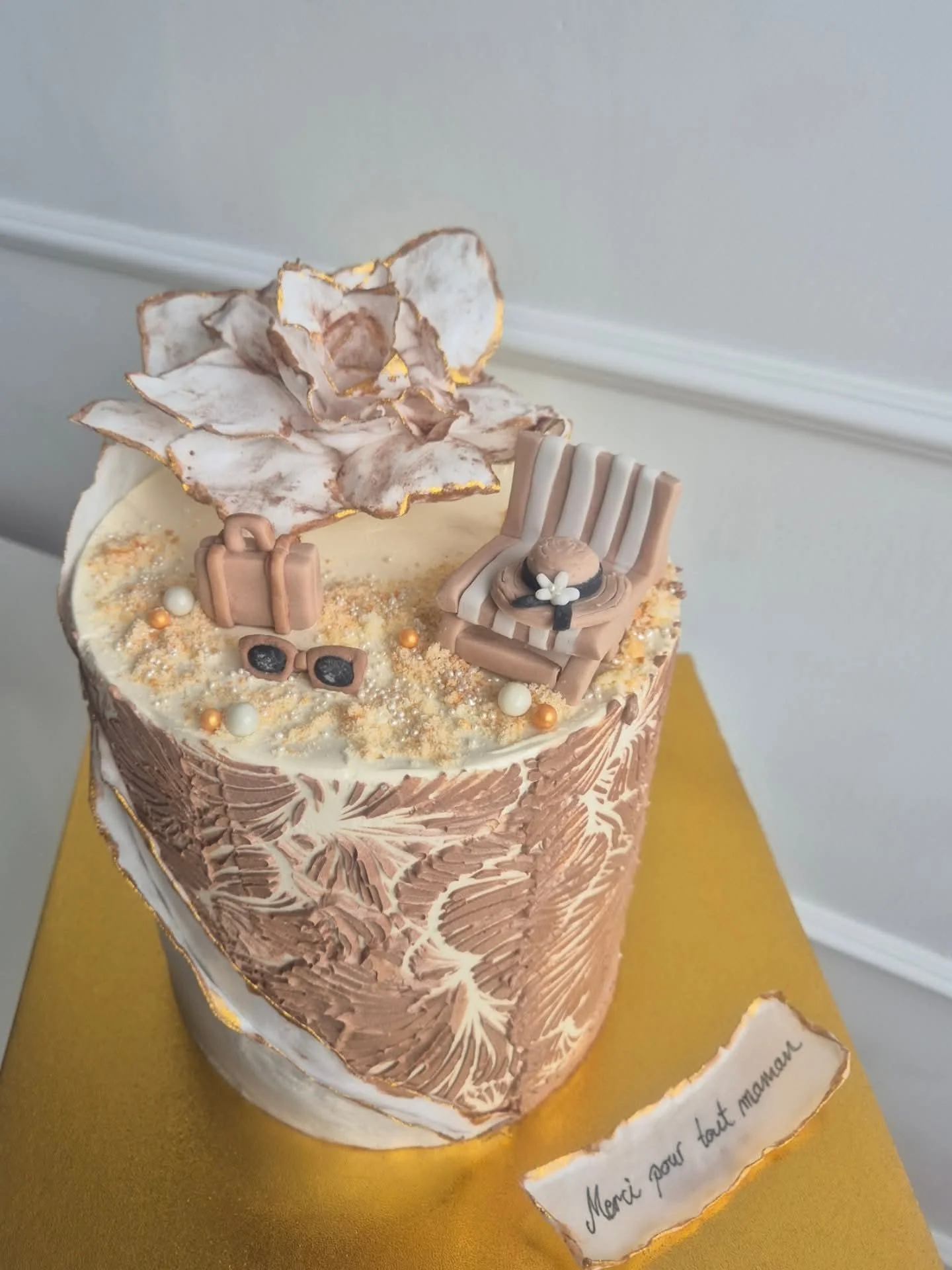 Gâteau fête des mères thème plage