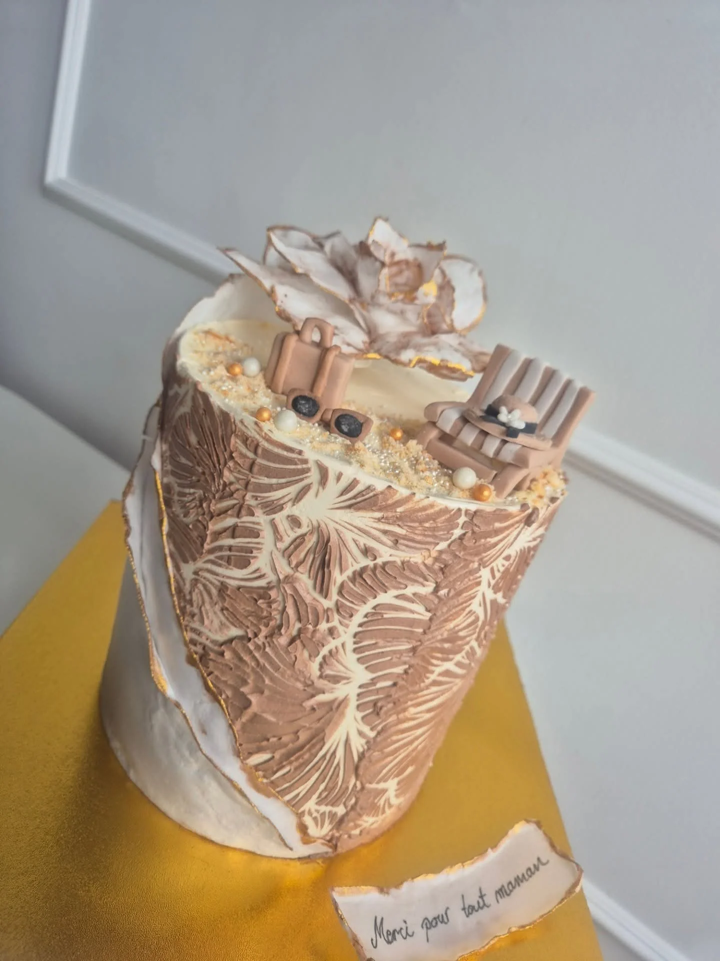 Gâteau fête des mères thème plage